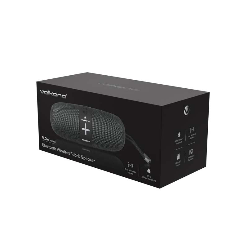 Volkano Flow Series Portable Bluetooth Speaker - Black - Black