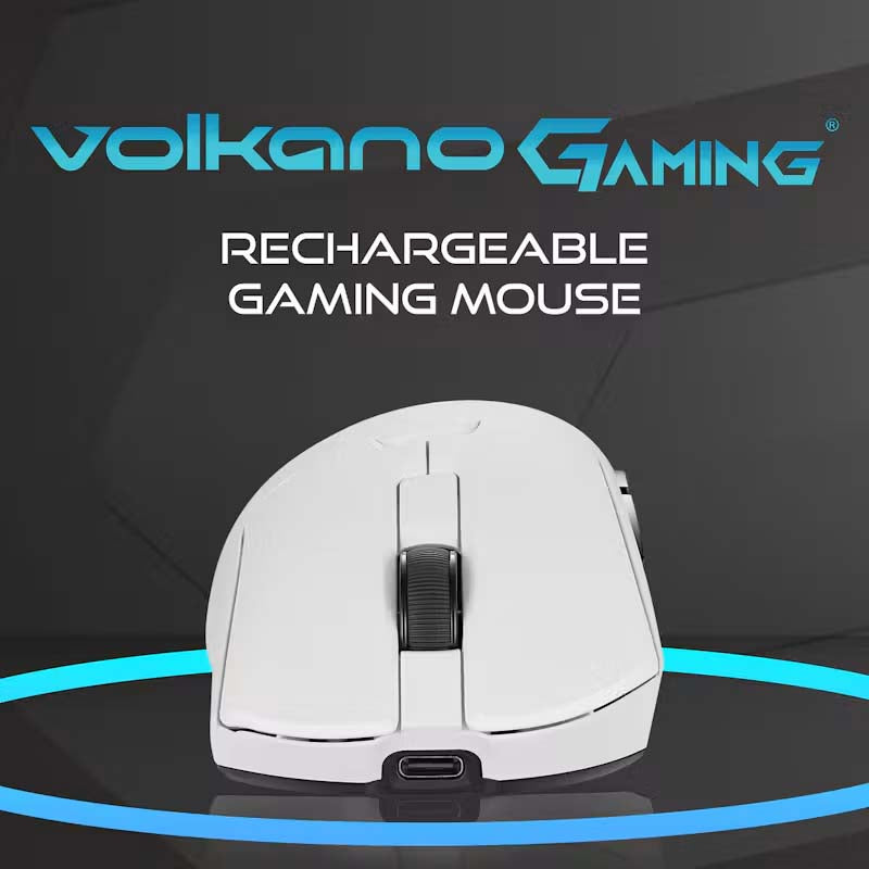 Volkano gaming Arc Ultra-Lightweight Rechargeable Gaming Mouse - White - White - Gaming