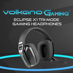 Volkano gaming Eclipse X1 Tri-mode Ultra Lightweight Gaming Headphones - Black - Black - Audio