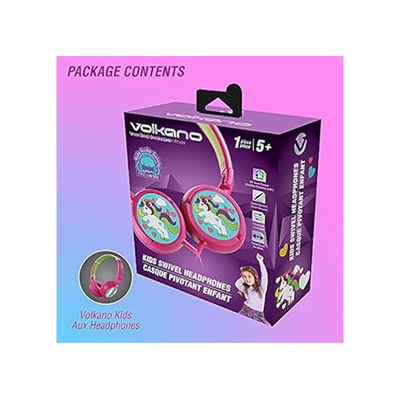 Volkano Girls Unicorn Kiddies Headphones - Pink