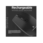 Volkano Granite Series Rechargeable Wireless Mouse - Black - Black