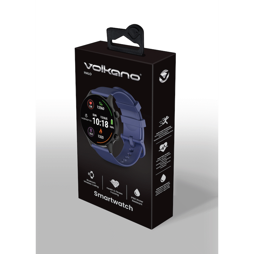 Volkano Halo Series Smartwatch with Bluetooth Calling - Denim Blue - Denim Blue - Wearables