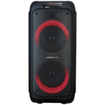 Volkano Helios Series Dual 8’’ Party Speaker with Microphone & Light Effects - Black - Audio