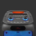 Volkano Helios Series Dual 8’’ Party Speaker with Microphone & Light Effects - Black - Audio