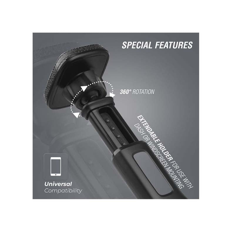 Volkano Hold Series Magnetic Extendable Phone Holder - Black - Black