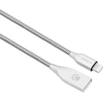 Volkano Iron Series Round Metallic Spring MFI Lightning Cable 6ft - Silver