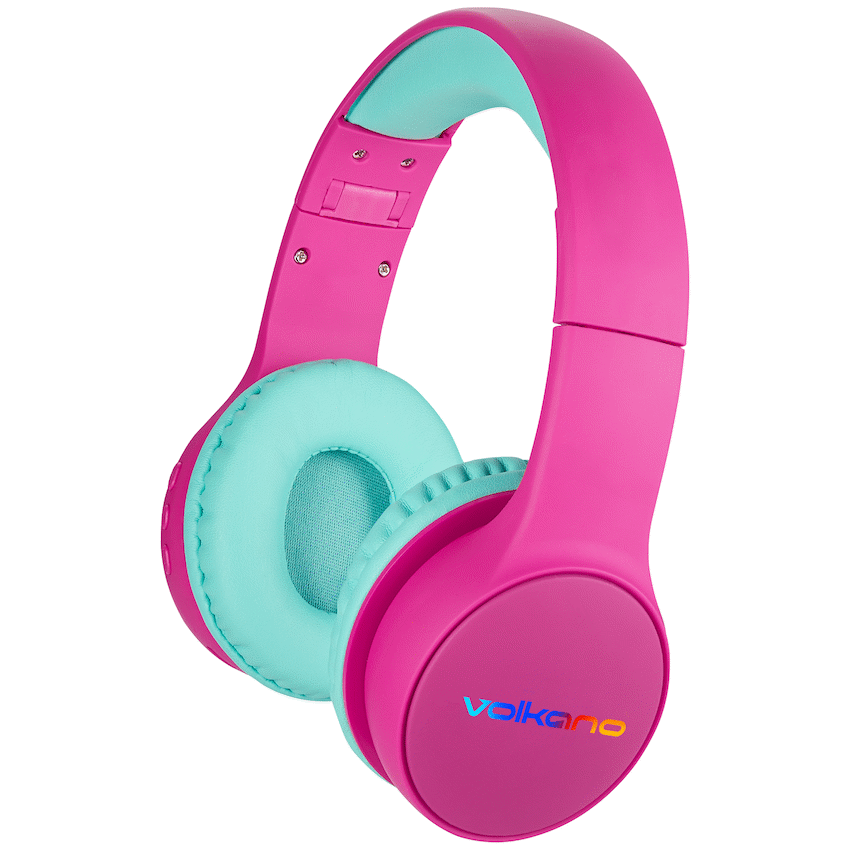 Volkano Kids Atlas Bluetooth Padded Headphones with dB Switch Function - Pink - Audio