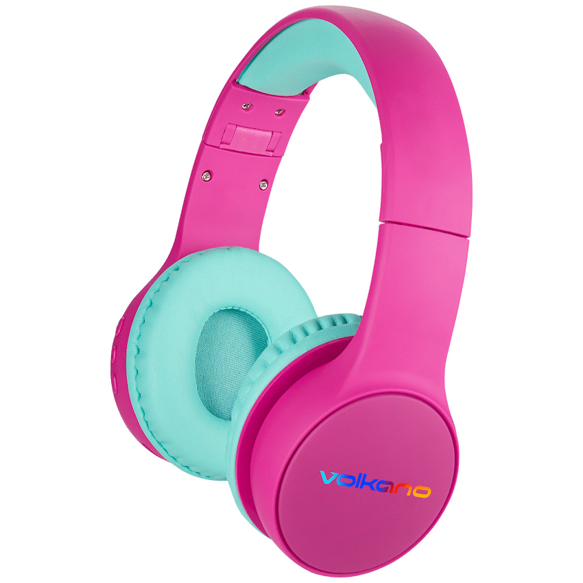 Volkano Kids Atlas Bluetooth Padded Headphones with dB Switch Function - Pink - Audio