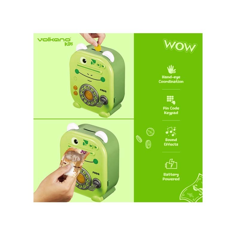 Volkano Kids Frog Series Money Saving Vault - Green - Green