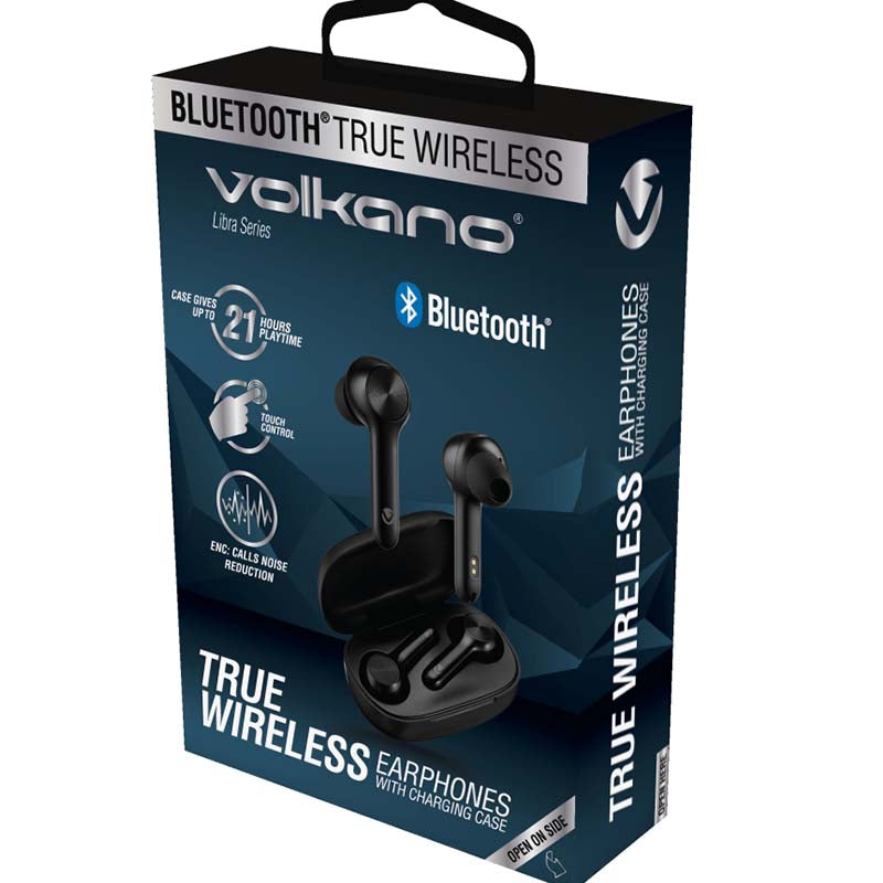 Volkano Libra Series True Wireless Earphones & Charging Case - Black