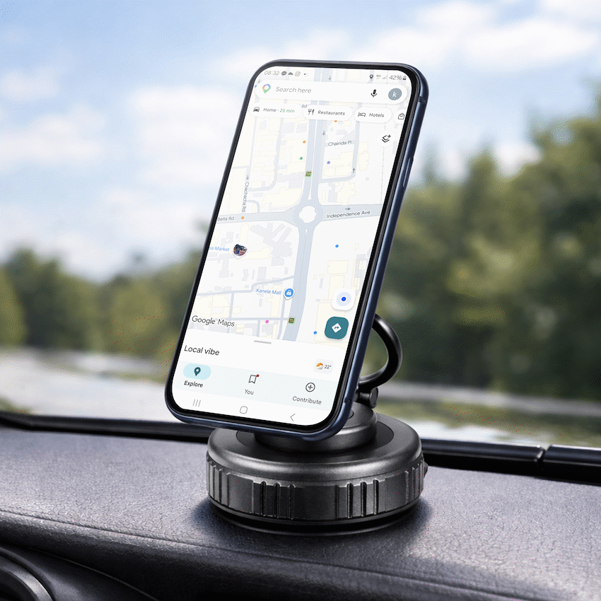 Volkano Magnoire Series Magsafe Phone Mount - Black - Black