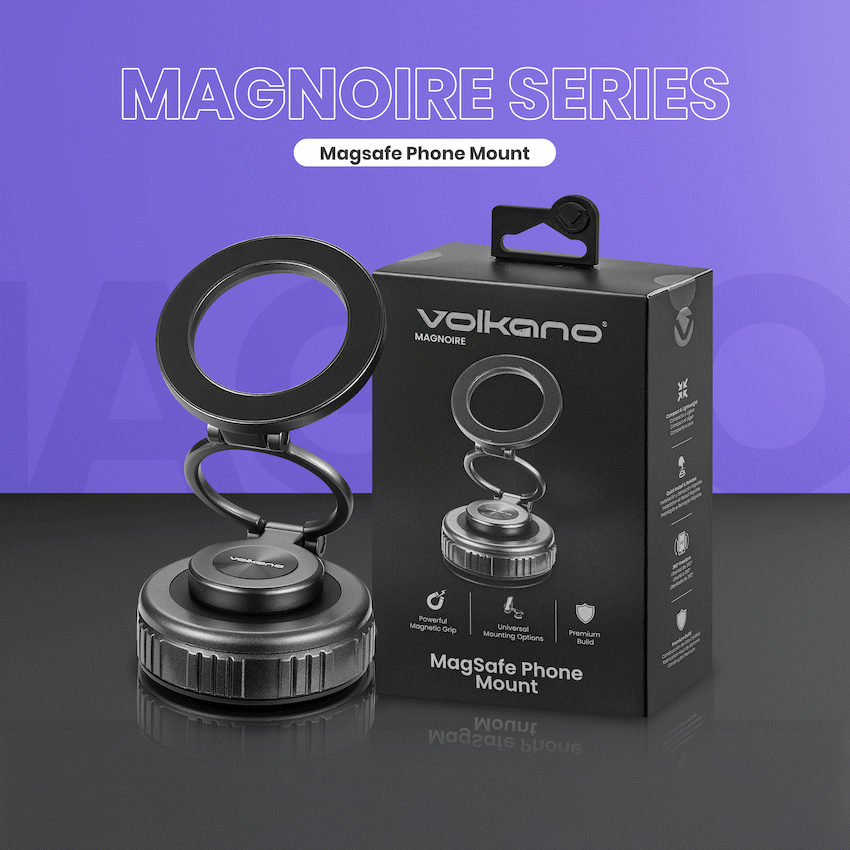 Volkano Magnoire Series Magsafe Phone Mount - Black - Black
