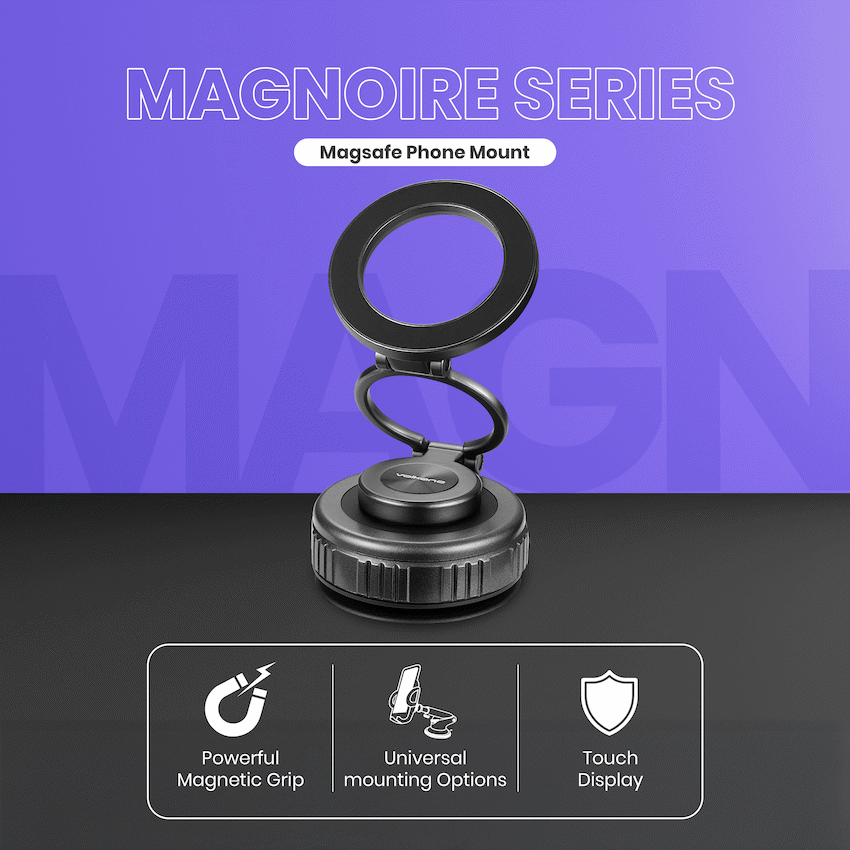 Volkano Magnoire Series Magsafe Phone Mount - Black - Black