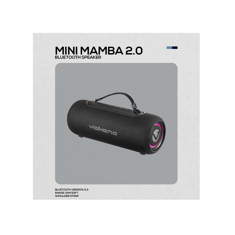 Volkano Mini Mamba 2.0 Series Bluetooth Speaker - Black - Black