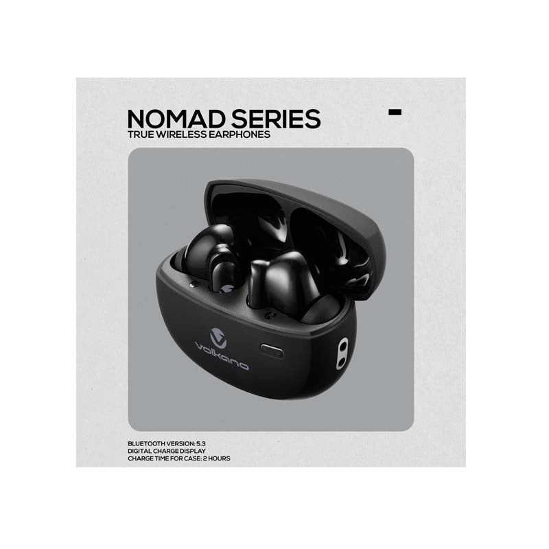Volkano Nomad Active Noise Cancelling True Wireless Earphones - Black - Black