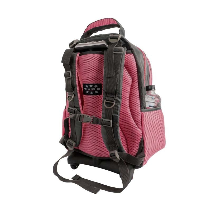 Volkano Orthopaedic Trolley Backpack - Dark Grey / Pink - Pink / Grey