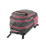 Volkano Orthopaedic Trolley Backpack - Dark Grey / Pink - Pink / Grey