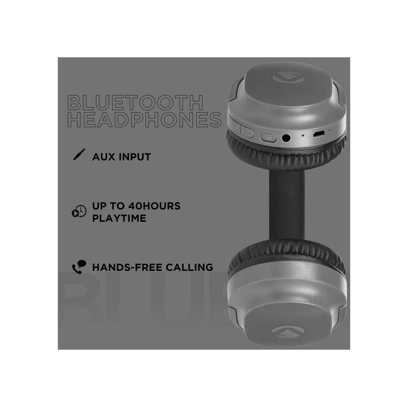 Volkano Pebble Series Bluetooth Headphones - Dark Grey - Grey