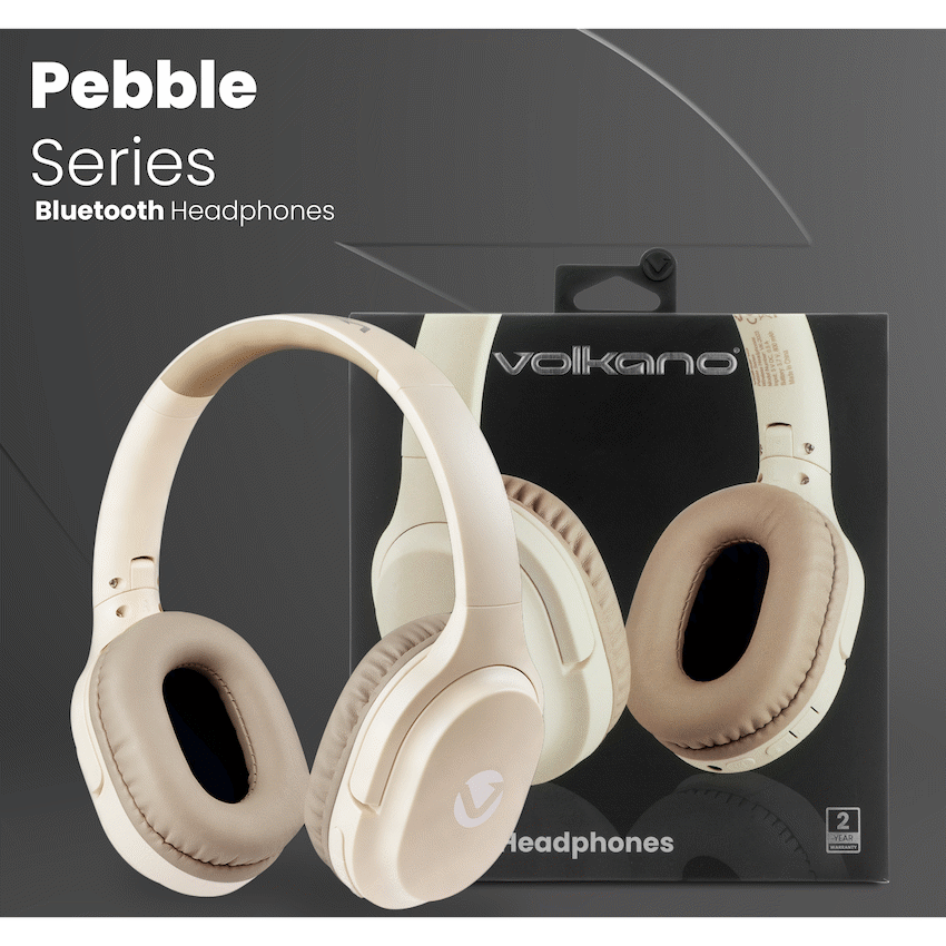 Volkano Pebble Series Bluetooth Headphones - Khaki - Khaki - Audio