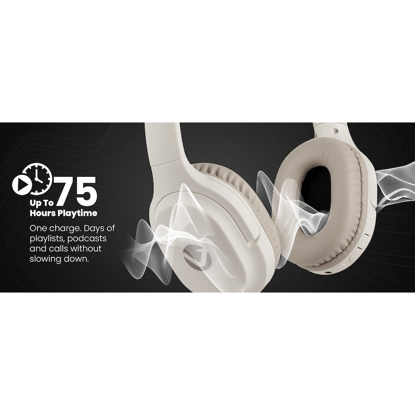 Volkano Pebble Series Bluetooth Headphones - Khaki - Khaki - Audio