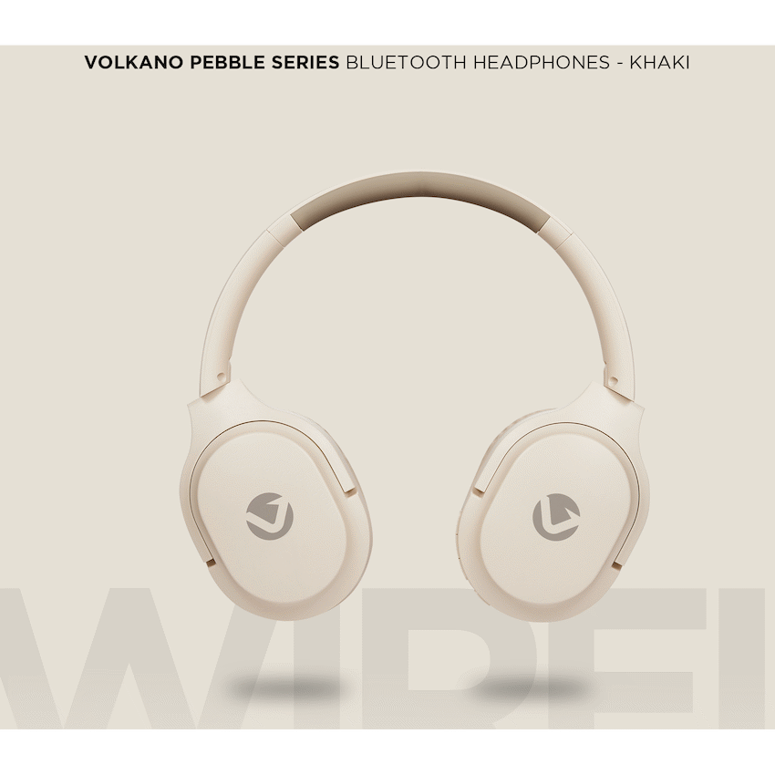 Volkano Pebble Series Bluetooth Headphones - Khaki - Khaki - Audio
