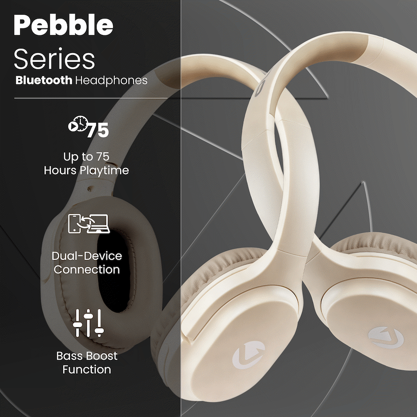 Volkano Pebble Series Bluetooth Headphones - Khaki - Khaki - Audio
