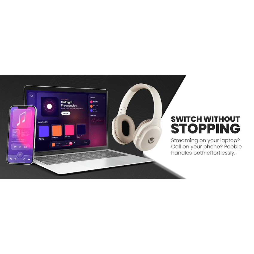 Volkano Pebble Series Bluetooth Headphones - Khaki - Khaki - Audio