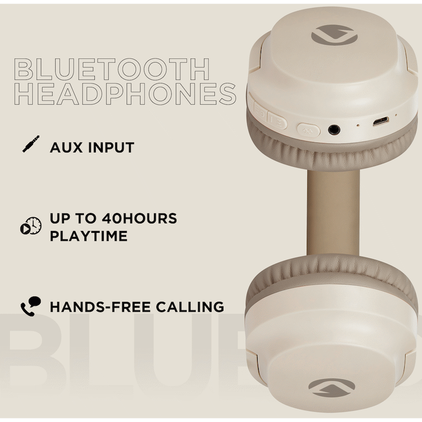 Volkano Pebble Series Bluetooth Headphones - Khaki - Khaki - Audio