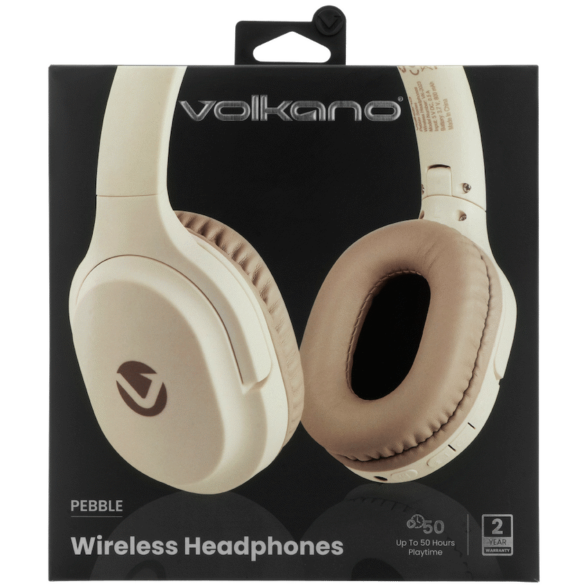 Volkano Pebble Series Bluetooth Headphones - Khaki - Khaki - Audio