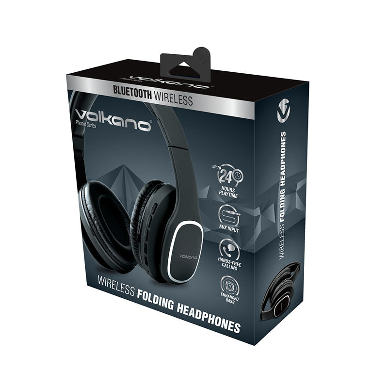 Volkano Phonic Series Bluetooth Full Size Headphones - Black - Black