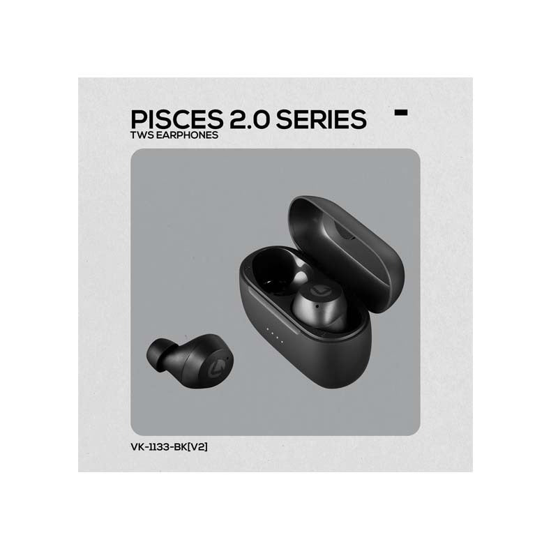 Volkano Pisces 2.0 Series True Wireless Earphones - Black - Black