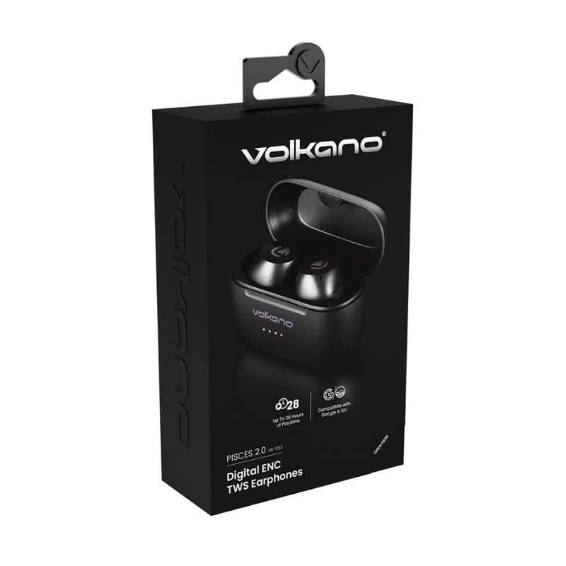 Volkano Pisces 2.0 Series True Wireless Earphones - Black - Black
