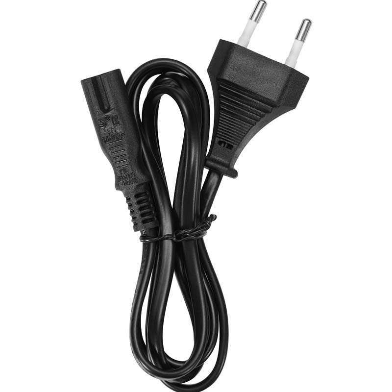 Volkano Presto Series Power Cable 2 Pin Figure 8 to Type C Euro 1.2m 5A - Black