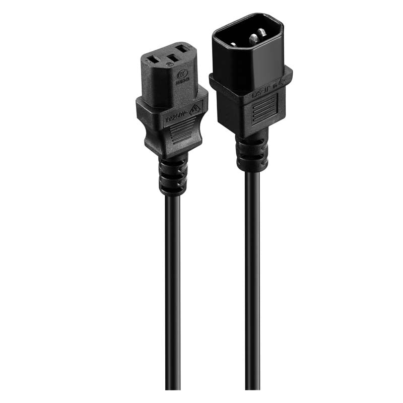 Volkano Presto Series Power Cable 3 pin IEC Extension 10A - Black