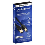 Volkano Print Series USB Printer Cable - Black