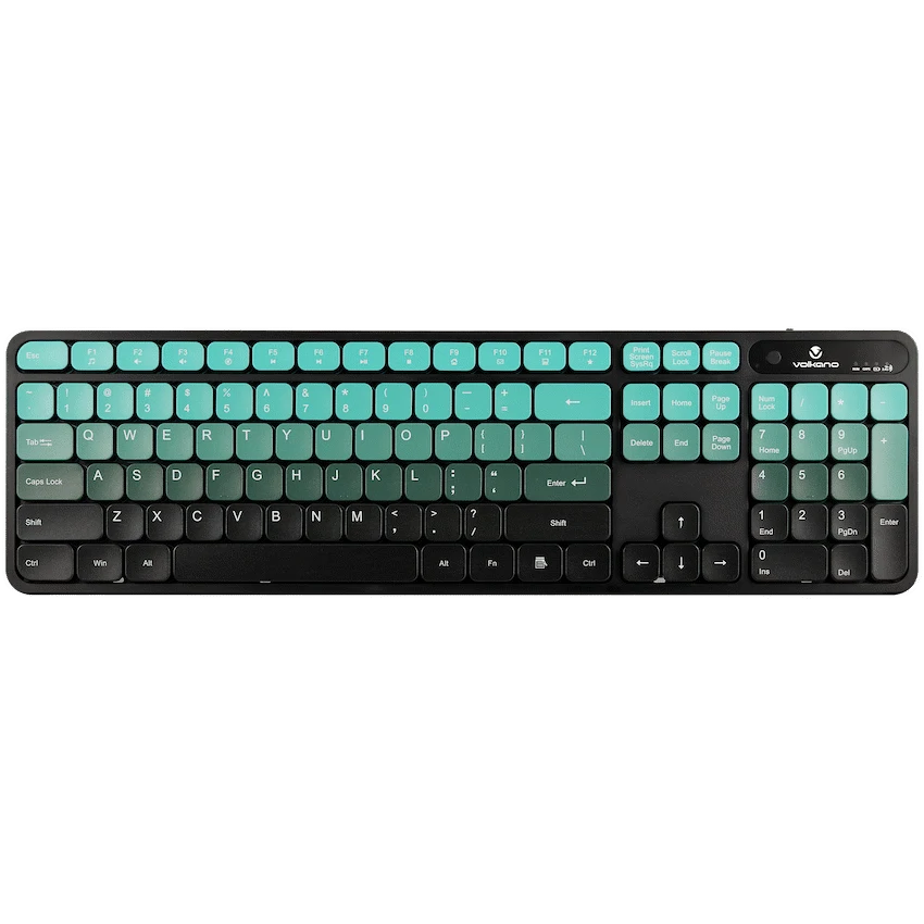 Volkano Prism Series Bluetooth Wireless Keyboard and Mouse - Teal - Teal - Computer Peripherals