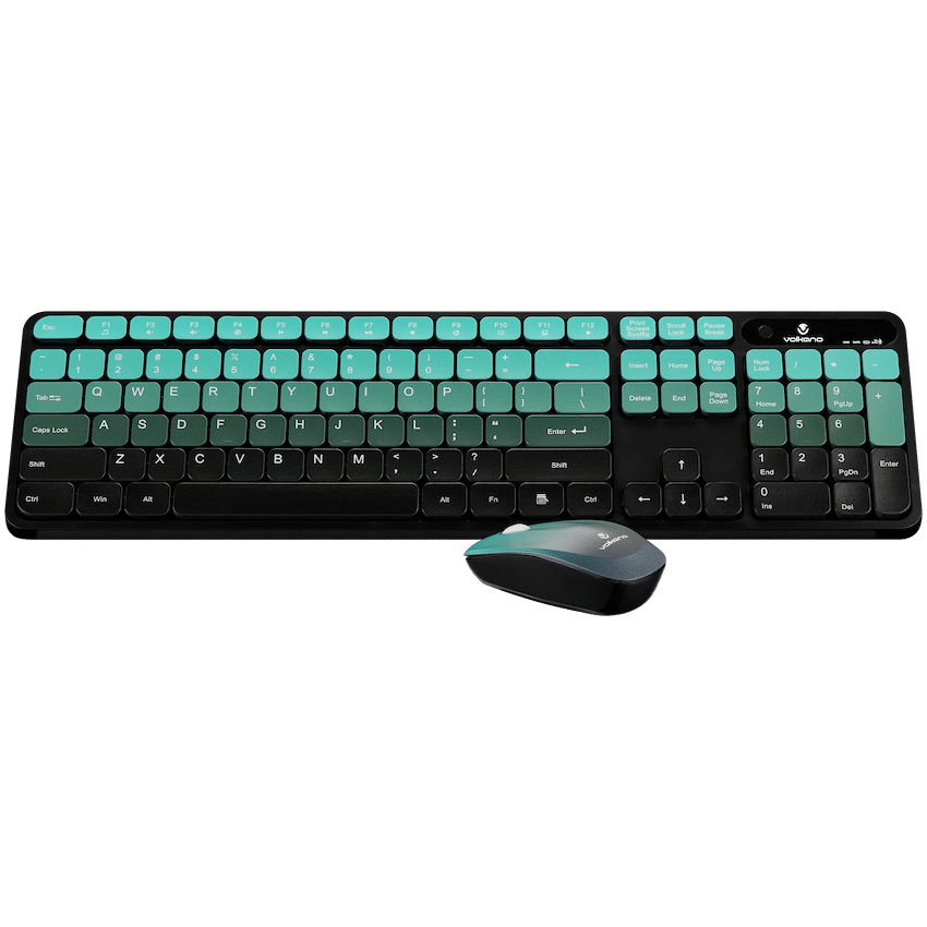 Volkano Prism Series Bluetooth Wireless Keyboard and Mouse - Teal - Teal - Computer Peripherals
