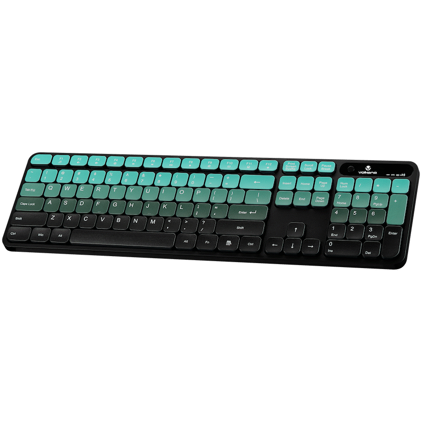 Volkano Prism Series Bluetooth Wireless Keyboard and Mouse - Teal - Teal - Computer Peripherals
