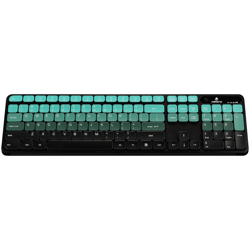 Volkano Prism Series Bluetooth Wireless Keyboard and Mouse - Teal - Teal - Computer Peripherals