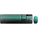 Volkano Prism Series Bluetooth Wireless Keyboard and Mouse - Teal - Teal - Computer Peripherals
