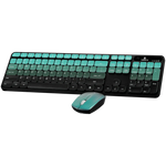 Volkano Prism Series Bluetooth Wireless Keyboard and Mouse - Teal - Teal - Computer Peripherals