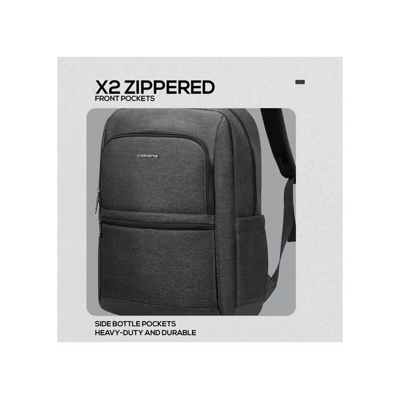 Volkano Pulse Series 15.6 Inch Laptop Backpack - Charcoal - Grey