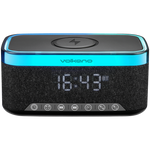 Volkano Radiant 2 Alarm Clock with Wireless Charging and Speaker - Black - Black