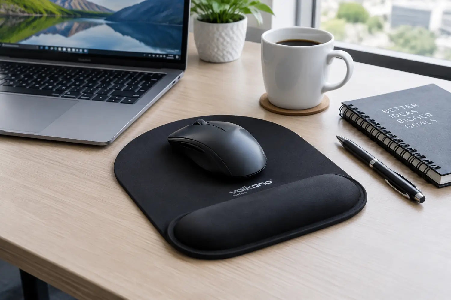 Volkano Rest Series Gel Mousepad - Black