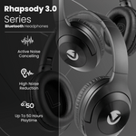 Volkano Rhapsody 3.0 Series Active Noise Cancelling Bluetooth Headphones - Black - Audio