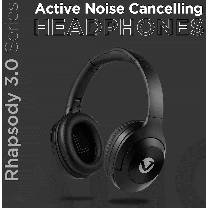 Volkano Rhapsody 3.0 Series Active Noise Cancelling Bluetooth Headphones - Black - Audio