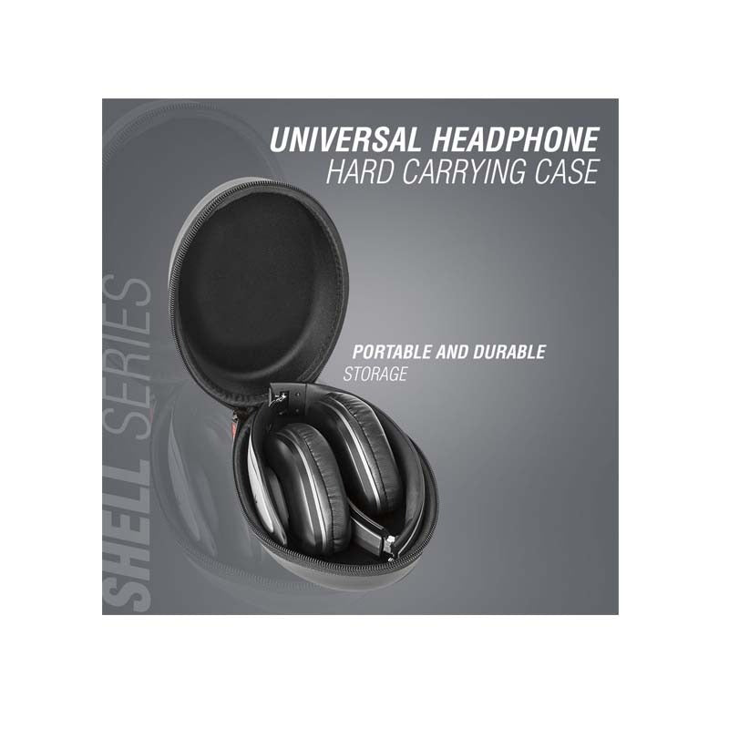 Volkano Shell Series Elliptical Headphone Case - Black - Black