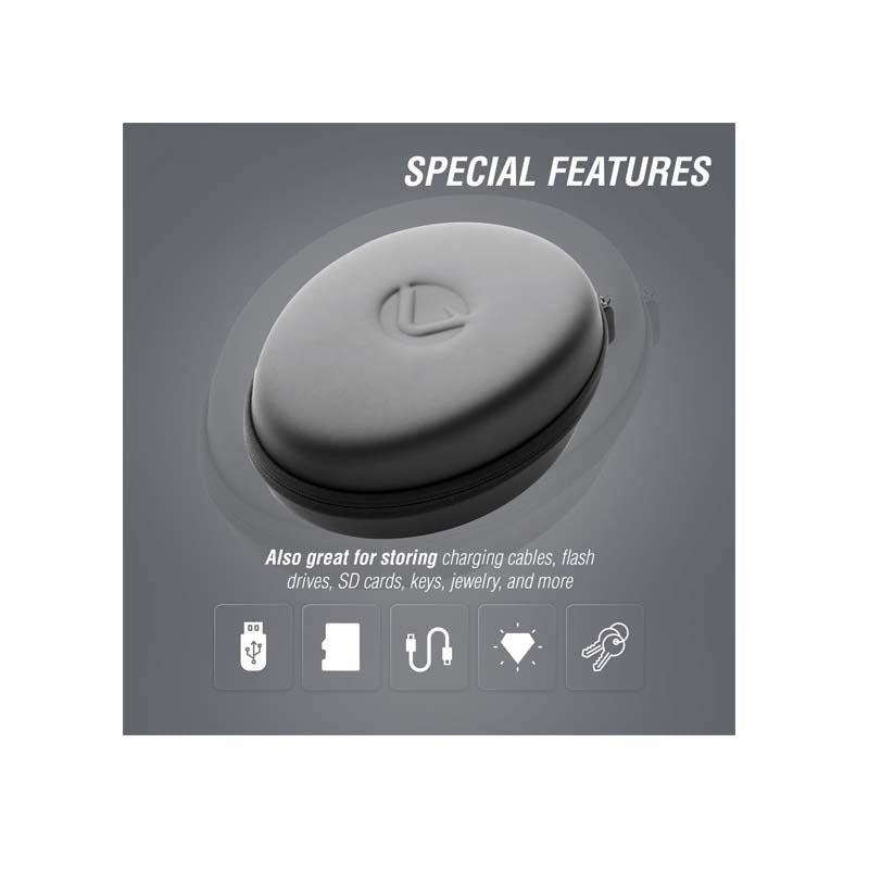 Volkano Shell Series Elliptical Headphone Case - Black - Black