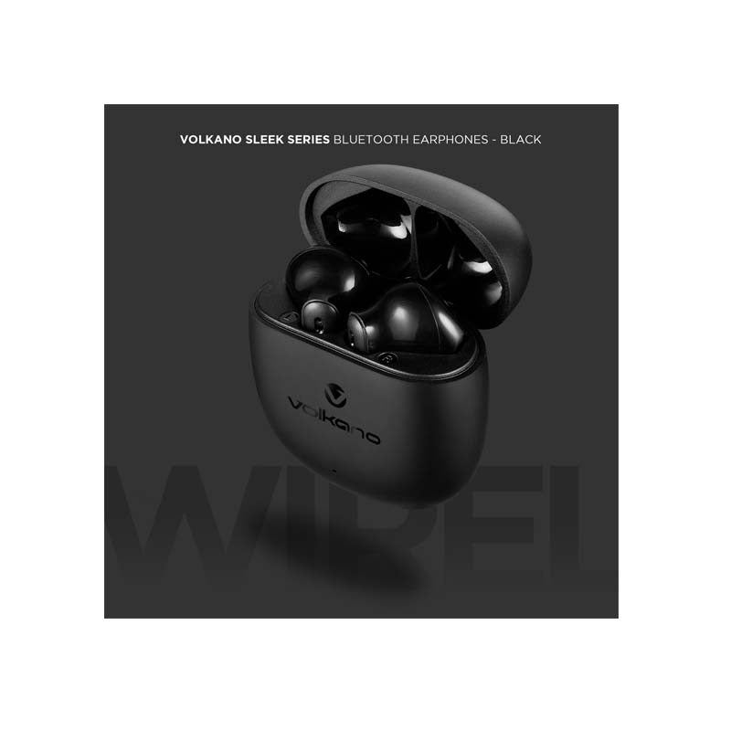 Volkano Sleek Series True Wireless Earphones - Black - Black