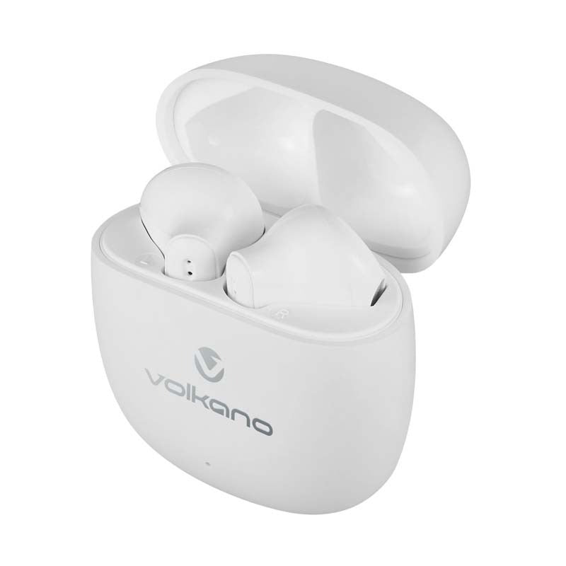 Volkano Sleek Series True Wireless Earphones - White - White